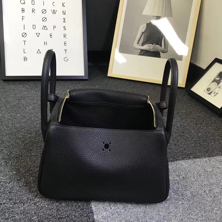 Hermès（爱马仕）CK89 黑色 原厂御用顶级小牛皮 Lindy 26 金扣