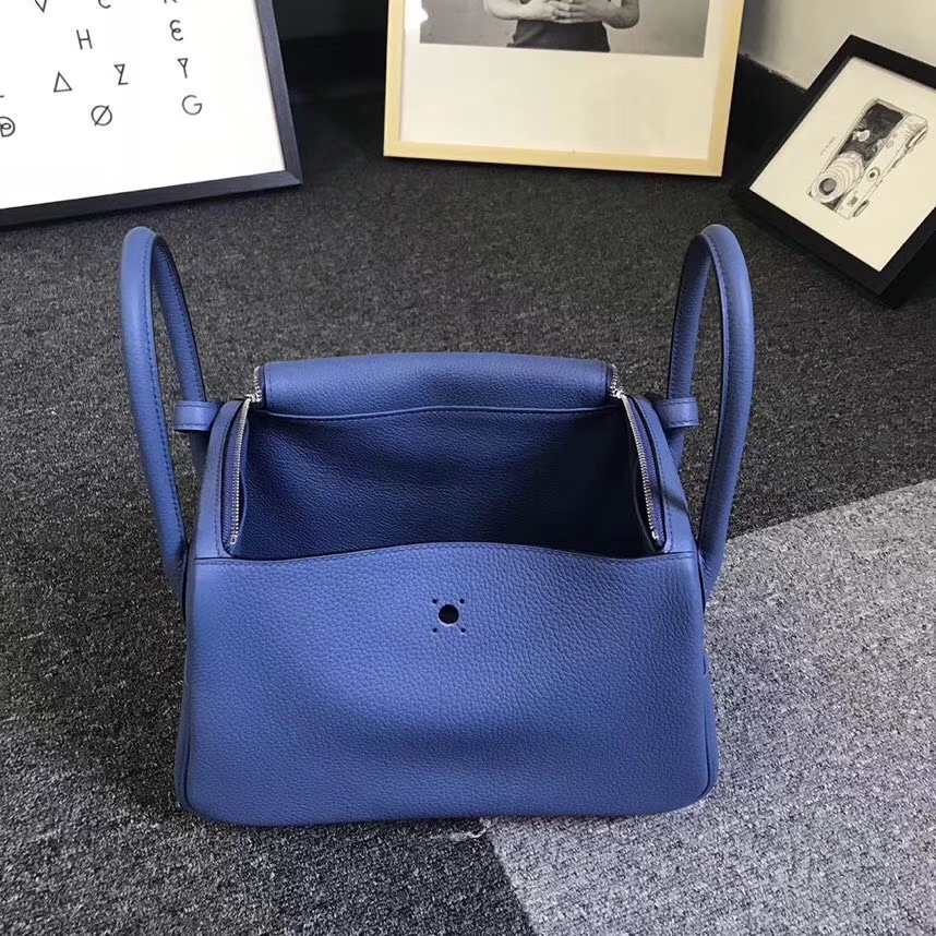 Hermès（爱马仕）R2 玛瑙蓝 原厂御用顶级小牛皮 Lindy 26 银扣