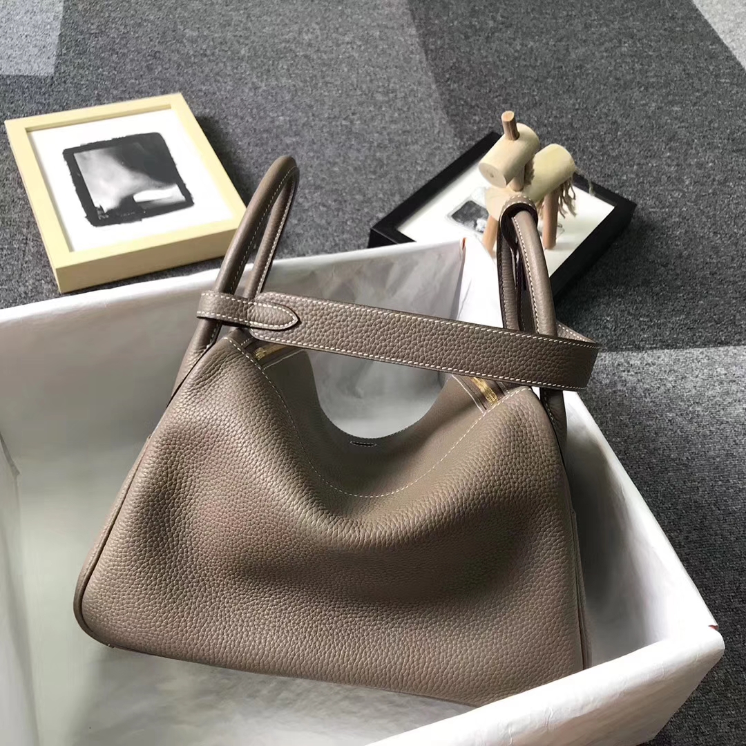 Hermès（爱马仕）CK18大象灰 原厂御用顶级TC 皮 Lindy 30 金扣