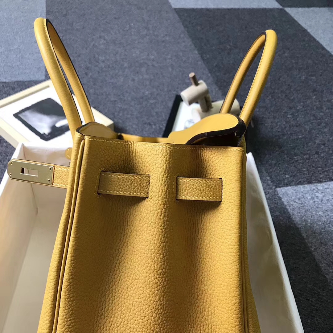 Hermès（爱马仕）9D琥珀黄 原厂御用顶级小牛皮 Birkin 35 金扣