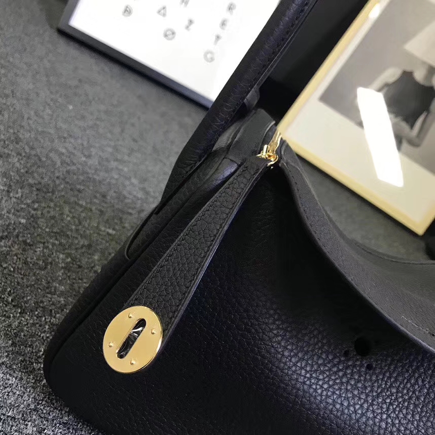 Hermès（爱马仕）CK89 黑色 原厂御用顶级小牛皮 Lindy 26 金扣