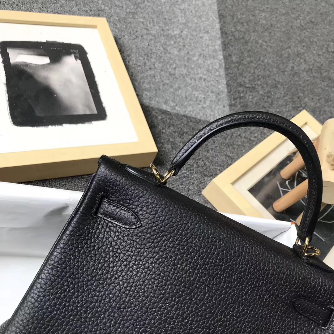 Hermès（爱马仕）CK89 黑色 原厂御用顶级小牛皮 Kelly 25 金扣 现货