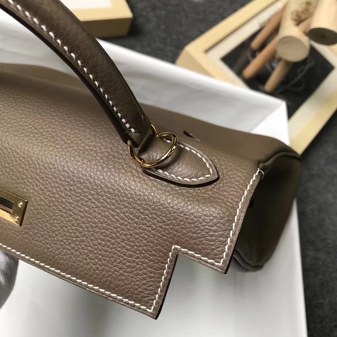 Hermès（爱马仕）CK18 大象灰 原厂御用顶级小牛皮 Kelly 25 金扣 现货