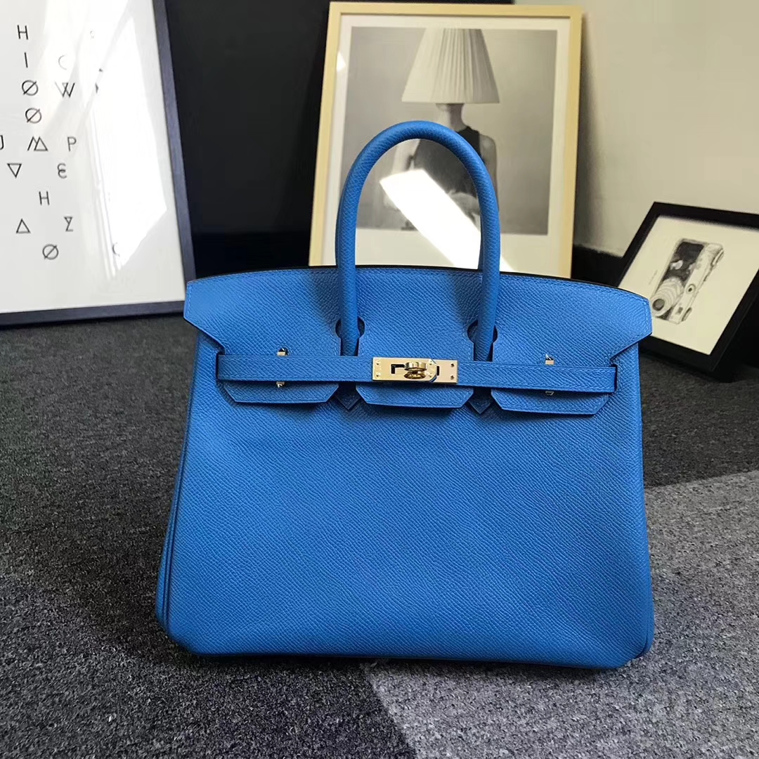 Hermès（爱马仕）B3 坦桑尼亚蓝 原厂御用顶级Epsom 皮 Birkin 25 金扣