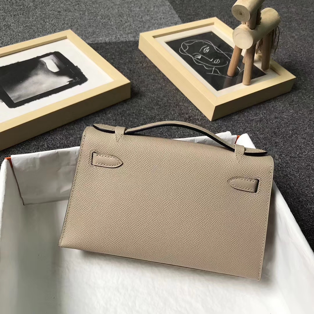 Hermès（爱马仕）S2 风衣灰 原厂御用顶级Epsom 皮 Mini Kelly 银扣