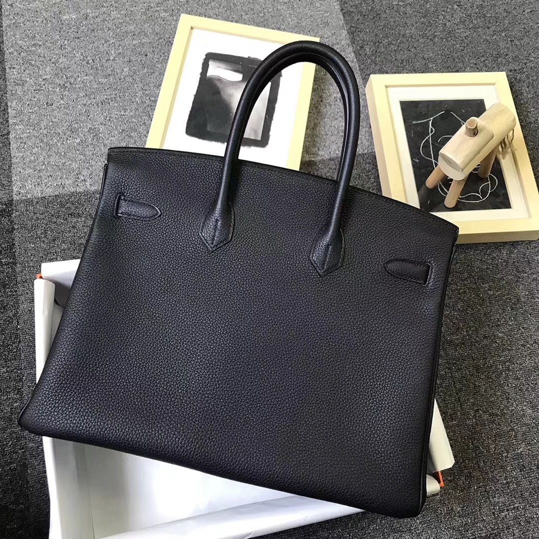 Hermès（爱马仕）黑色 原厂御用顶级小牛皮 Birkin 35 金扣 银扣 现货