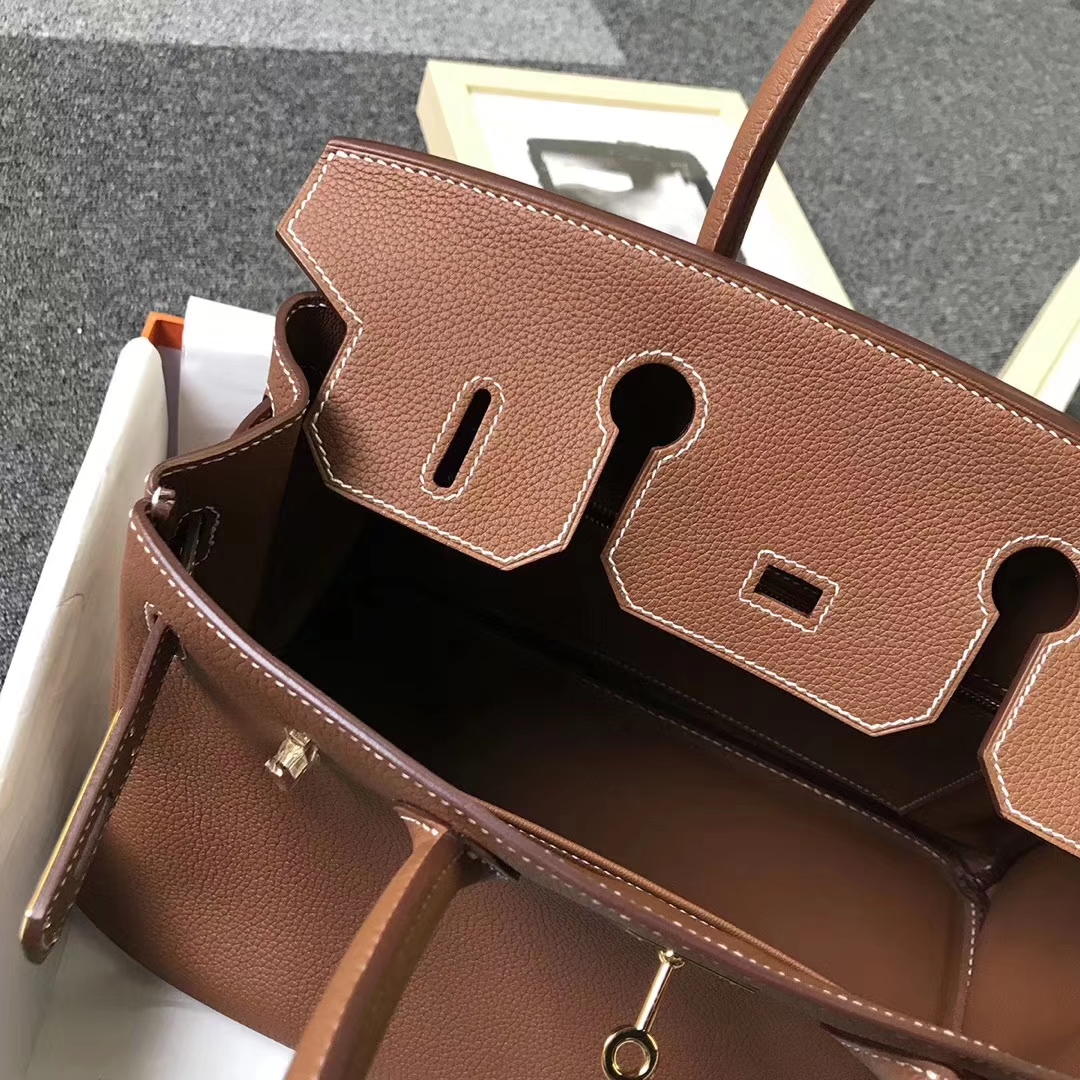 Hermès（爱马仕）金棕色 原厂御用顶级小牛皮 Birkin 30 金扣 现货