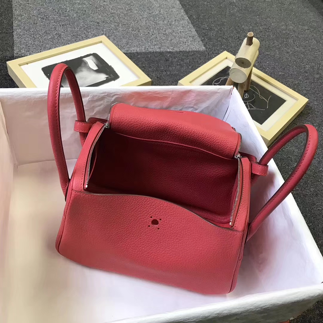 Hermès（爱马仕）T5 斋普尔粉 原厂御用顶级TC 皮 Lindy 26 银扣