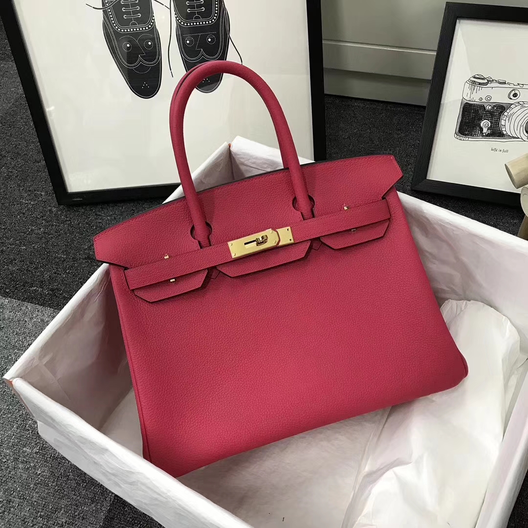 Hermès（爱马仕）I6 极致粉 原厂御用顶级小牛皮 Birkin 30 金扣 现货