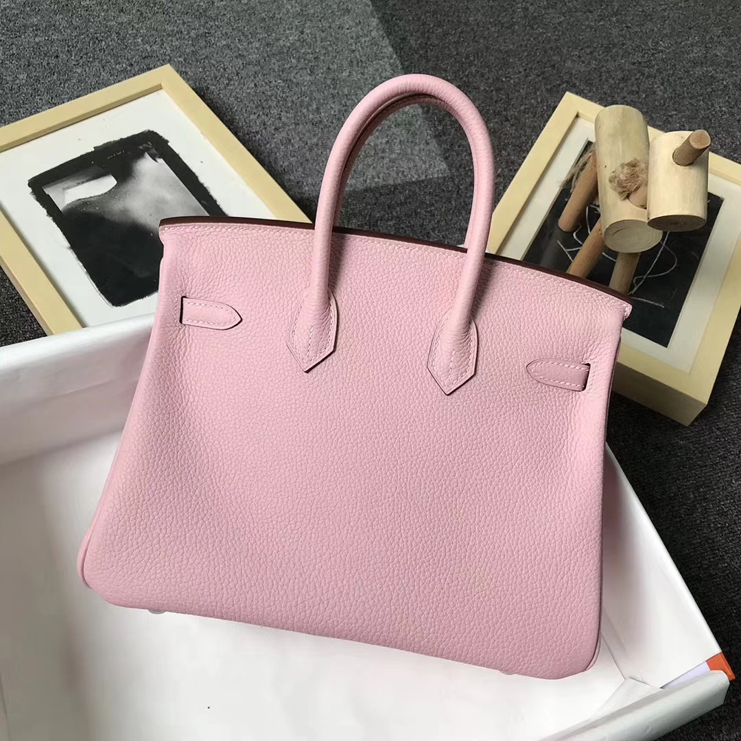 Hermès（爱马仕）3Q奶昔粉 原厂御用顶级小牛皮 Birkin 25 银扣 现货