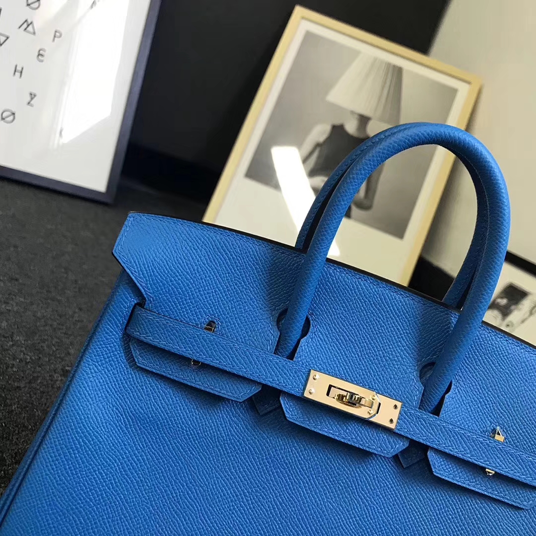 Hermès（爱马仕）B3 坦桑尼亚蓝 原厂御用顶级Epsom 皮 Birkin 25 金扣