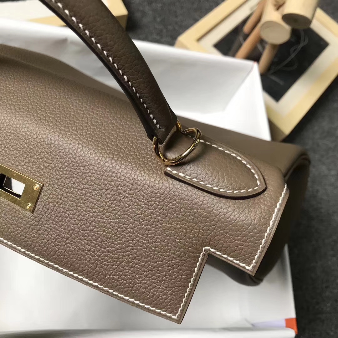 Hermès（爱马仕）CK18 大象灰 原厂御用顶级小牛皮 Kelly 28 金扣 现货