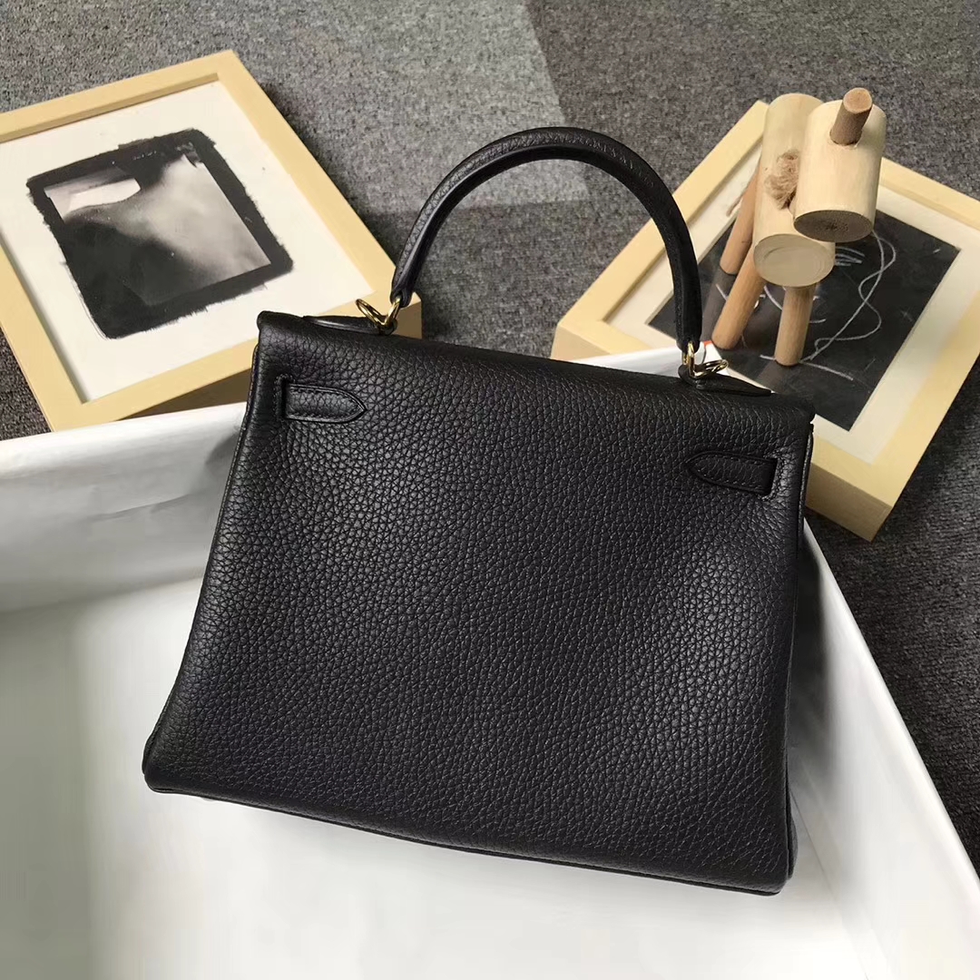 Hermès（爱马仕）CK89 黑色 原厂御用顶级小牛皮 Kelly 25 金扣 现货