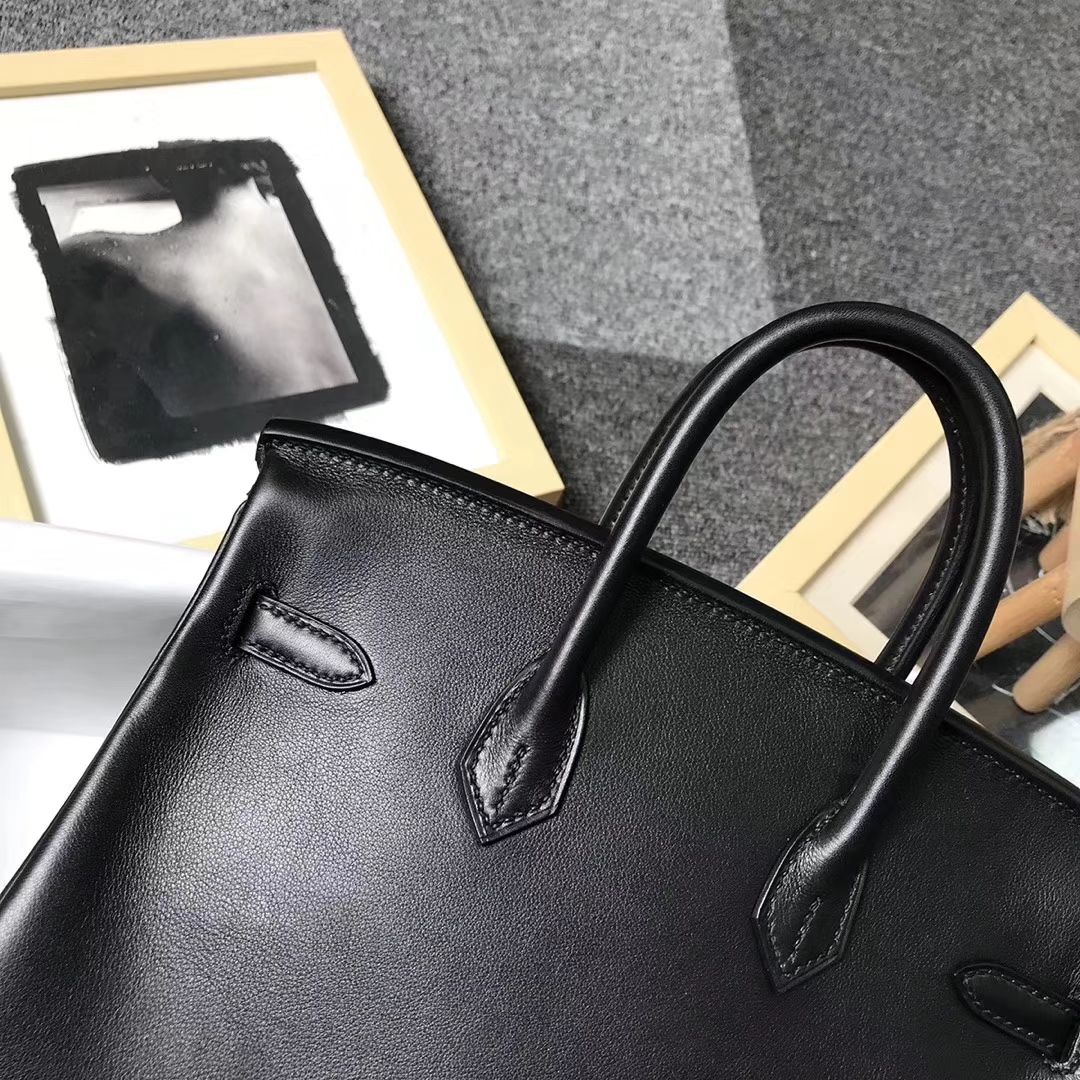 Hermès（爱马仕）CK89 黑色 原厂御用顶级Swift 皮 Birkin 25 金扣 现货
