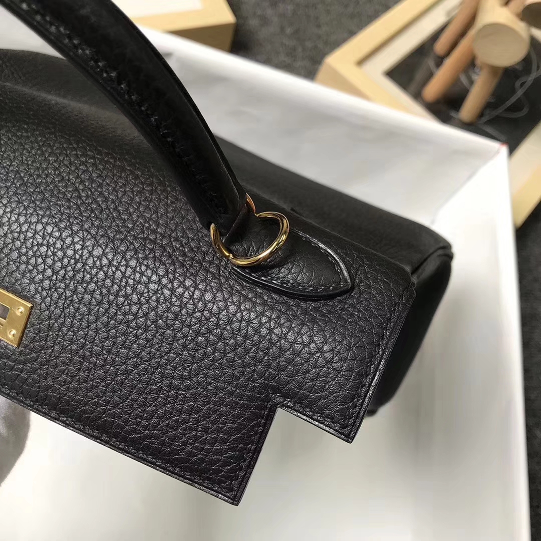 Hermès（爱马仕）CK89 黑色 原厂御用顶级小牛皮 Kelly 25 金扣 现货