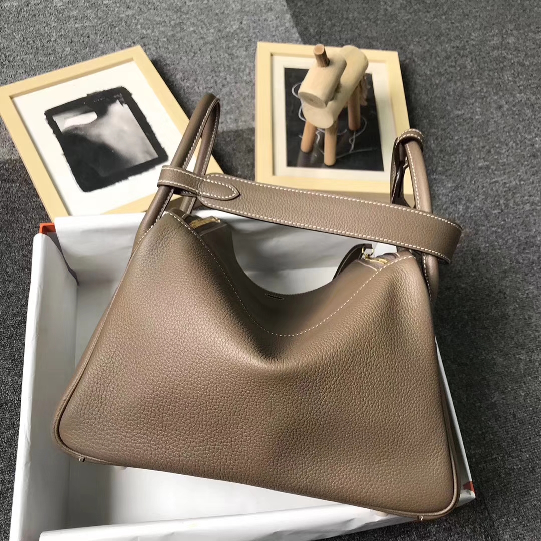 Hermès（爱马仕）CK18 大象灰 原厂御用顶级小牛皮 Lindy 30 金扣 现货