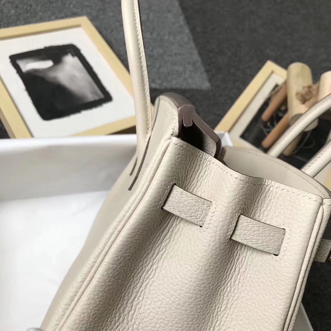 Hermès（爱马仕）奶昔白 原厂御用顶级小牛皮 Birkin 25 金扣 现货