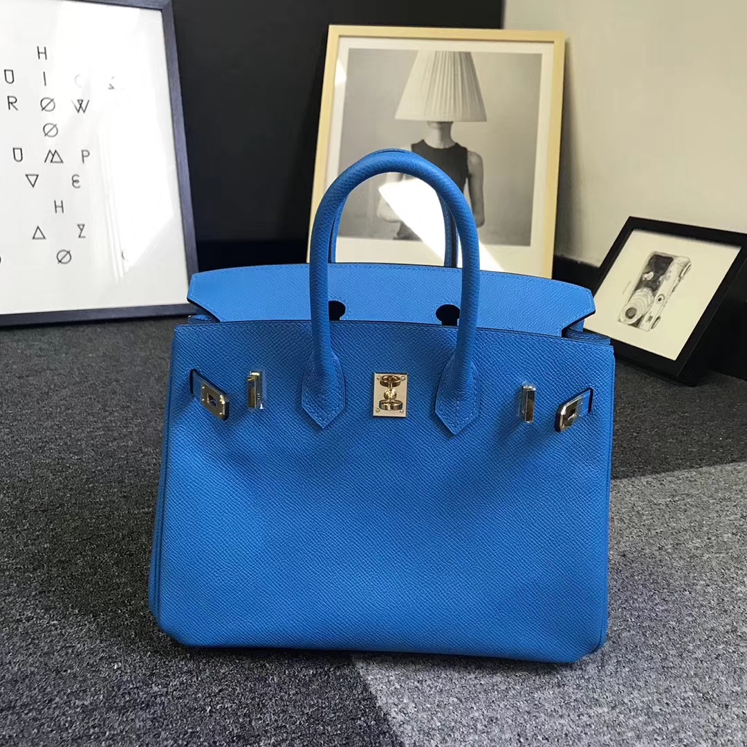 Hermès（爱马仕）B3 坦桑尼亚蓝 原厂御用顶级Epsom 皮 Birkin 25 金扣