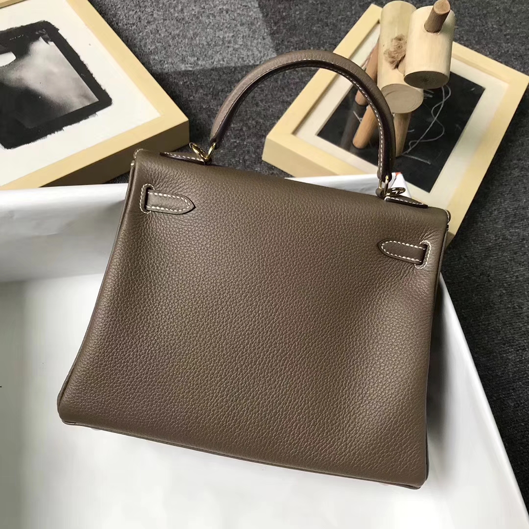 Hermès（爱马仕）CK18 大象灰 原厂御用顶级小牛皮 Kelly 25 金扣 现货