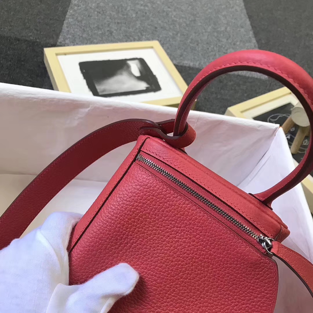 Hermès（爱马仕）T5 斋普尔粉 原厂御用顶级TC 皮 Lindy 26 银扣