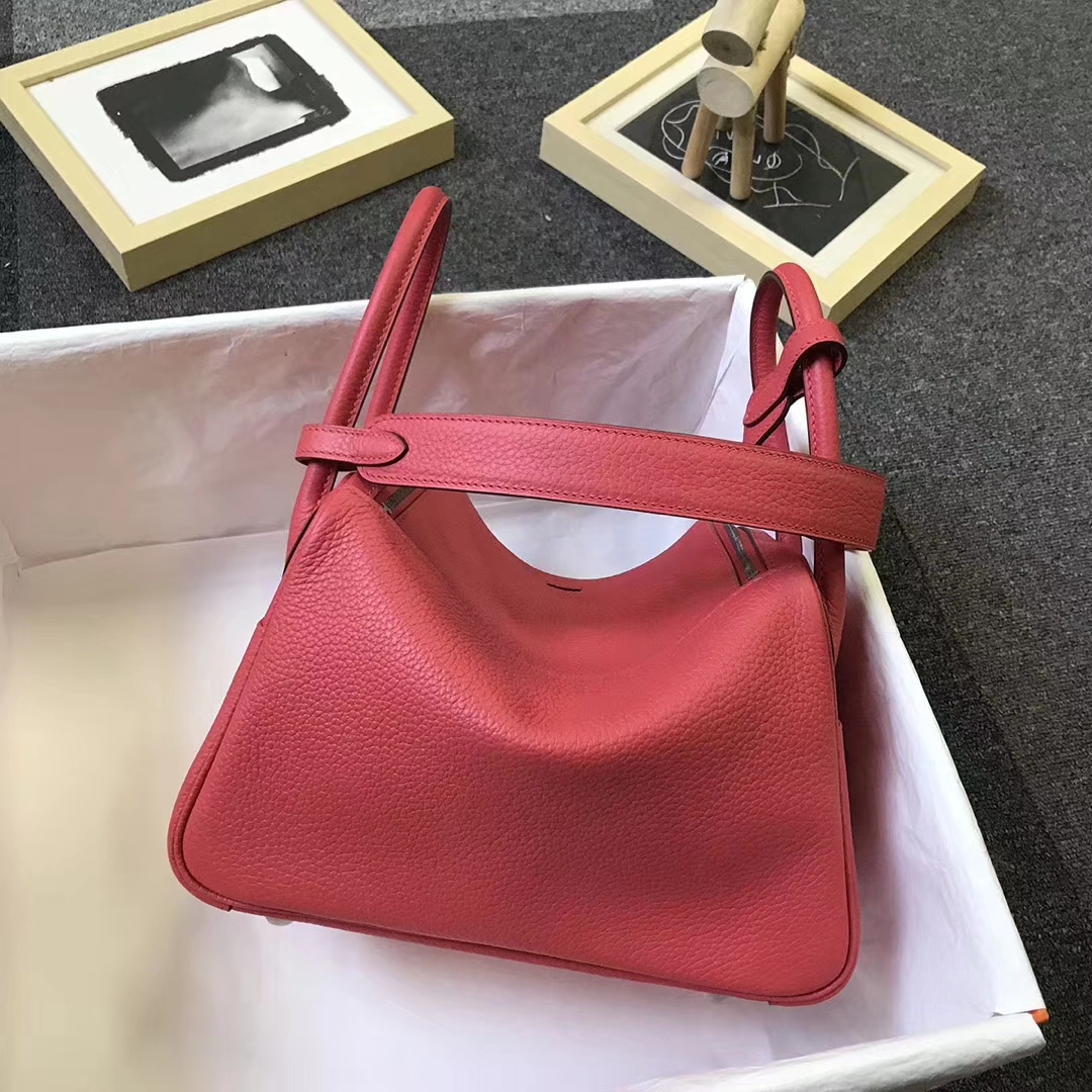 Hermès（爱马仕）T5 斋普尔粉 原厂御用顶级TC 皮 Lindy 26 银扣