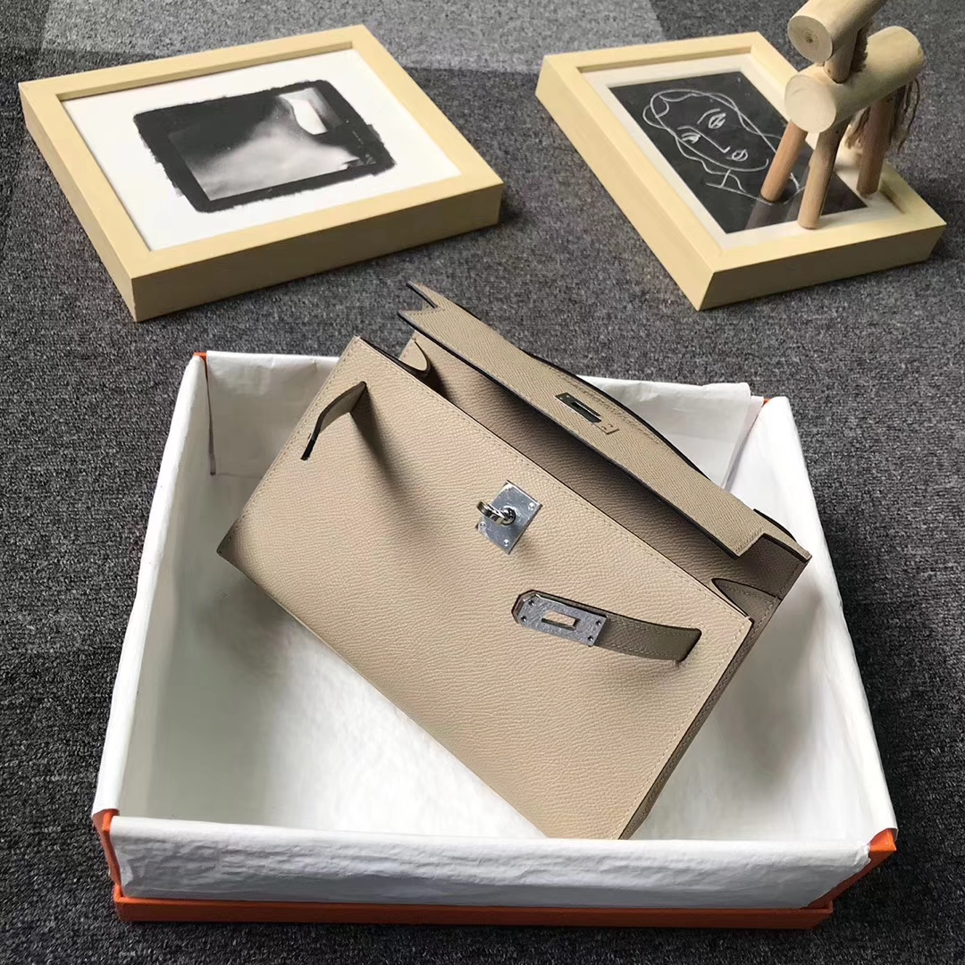 Hermès（爱马仕）S2 风衣灰 原厂御用顶级Epsom 皮 Mini Kelly 银扣