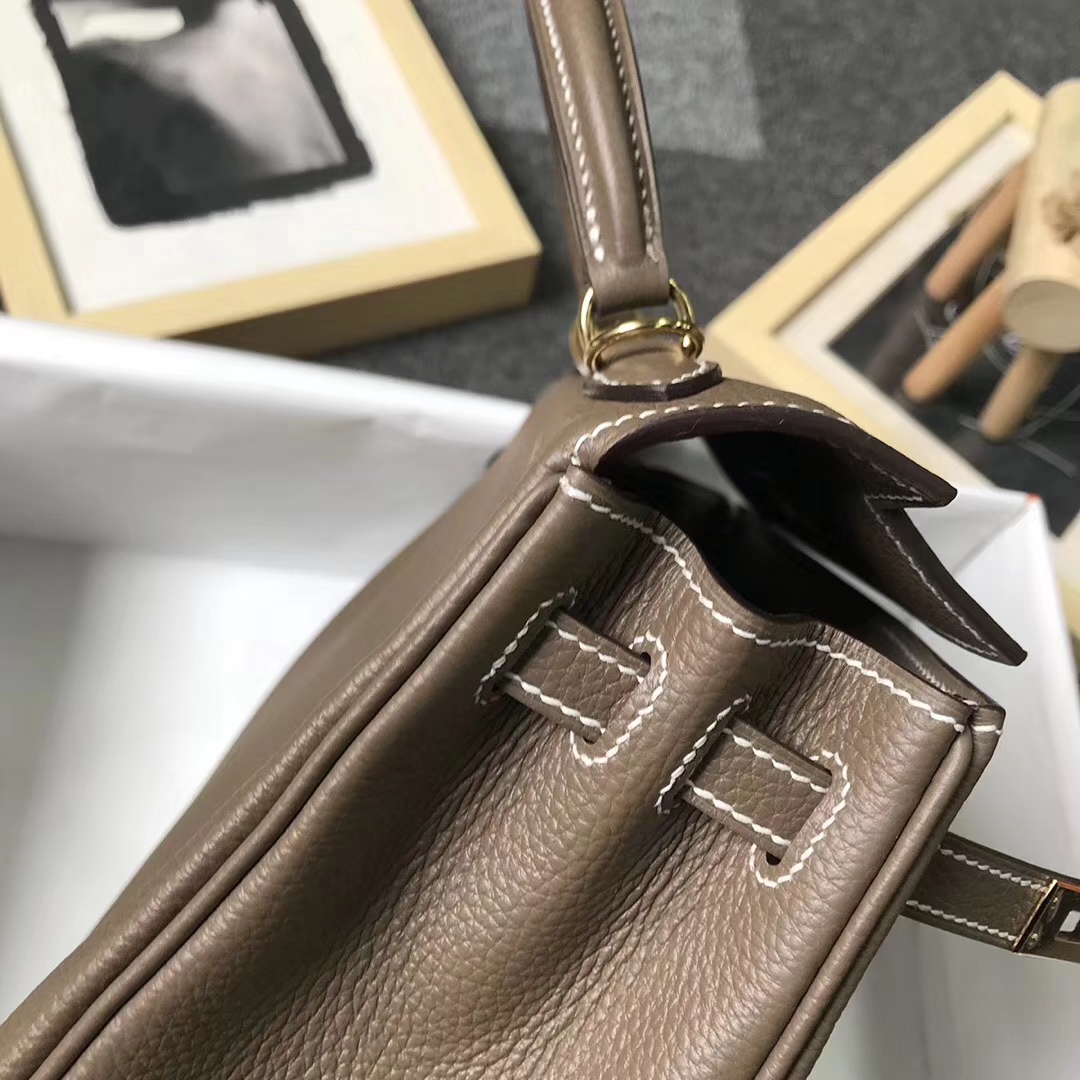 Hermès（爱马仕）CK18 大象灰 原厂御用顶级小牛皮 Kelly 25 金扣 现货