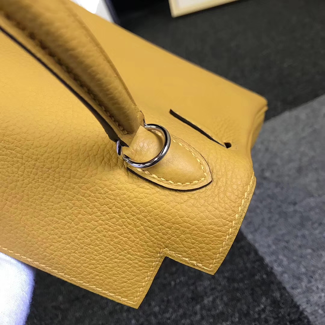 Hermès（爱马仕）9D琥珀黄 原厂御用顶级小牛皮 Kelly 25 银扣 现货