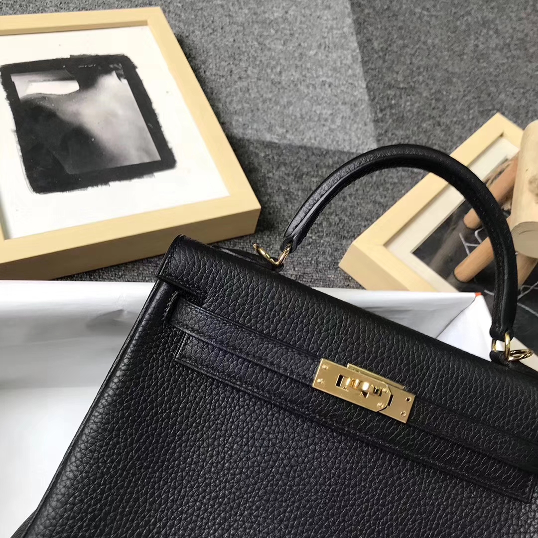 Hermès（爱马仕）CK89 黑色 原厂御用顶级小牛皮 Kelly 25 金扣 现货