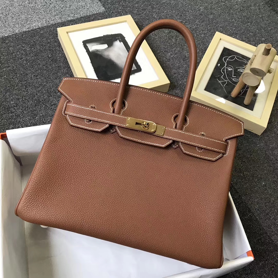Hermès（爱马仕）金棕色 原厂御用顶级小牛皮 Birkin 30 金扣 现货