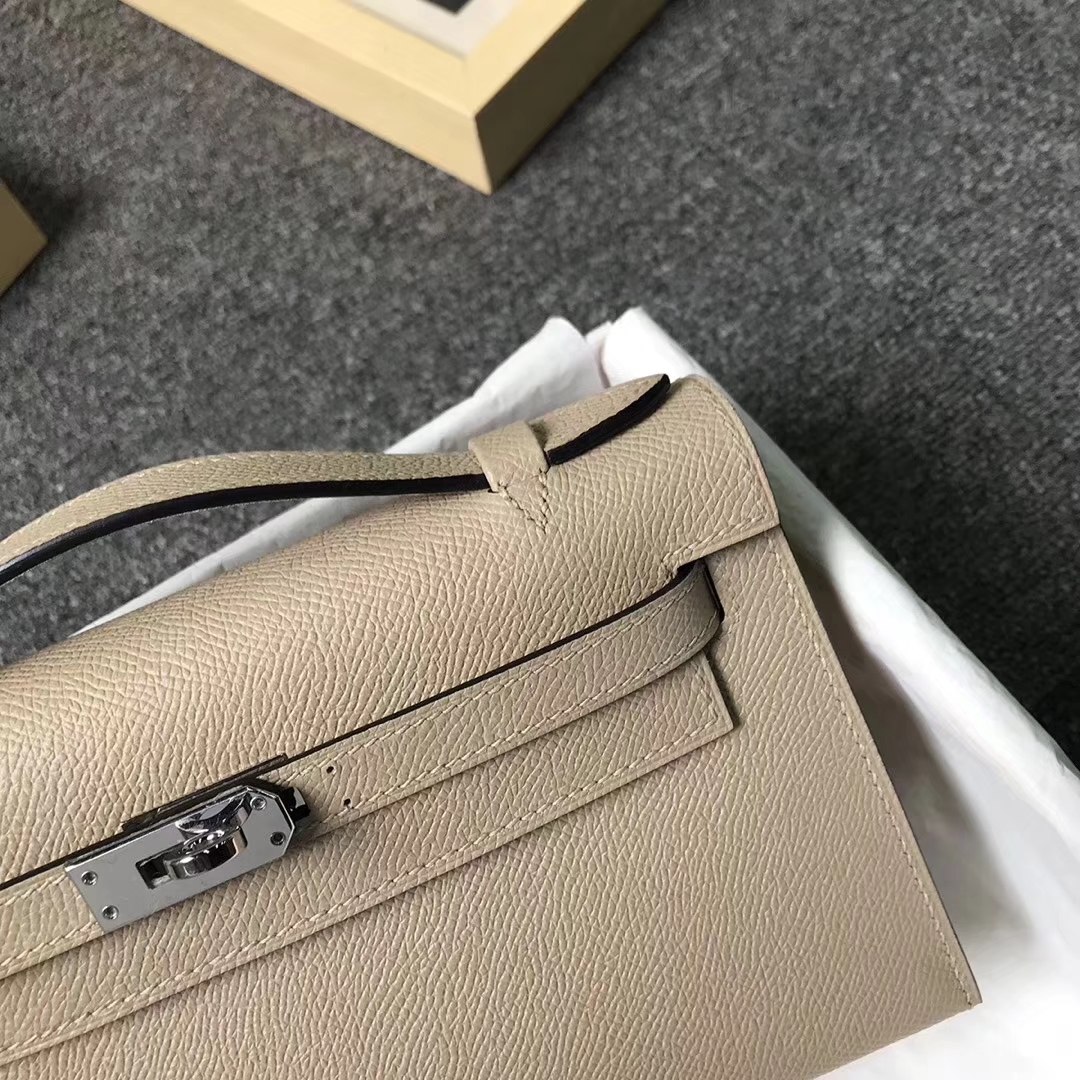 Hermès（爱马仕）S2 风衣灰 原厂御用顶级Epsom 皮 Mini Kelly 银扣
