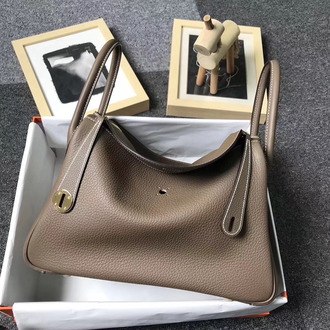 Hermès（爱马仕）CK18 大象灰 原厂御用顶级小牛皮 Lindy 30 金扣 现货