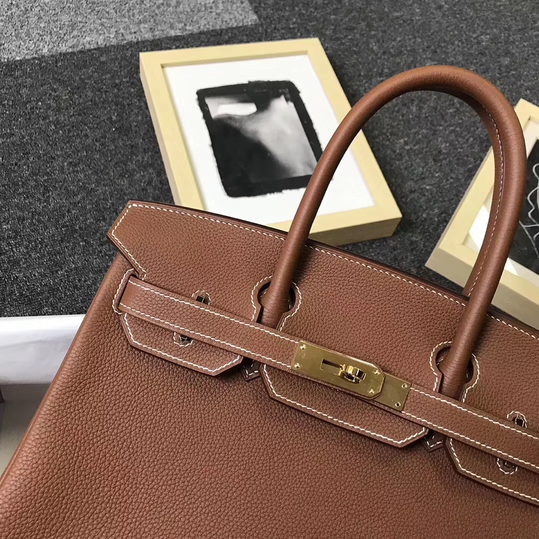 Hermès（爱马仕）金棕色 原厂御用顶级小牛皮 Birkin 30 金扣 现货