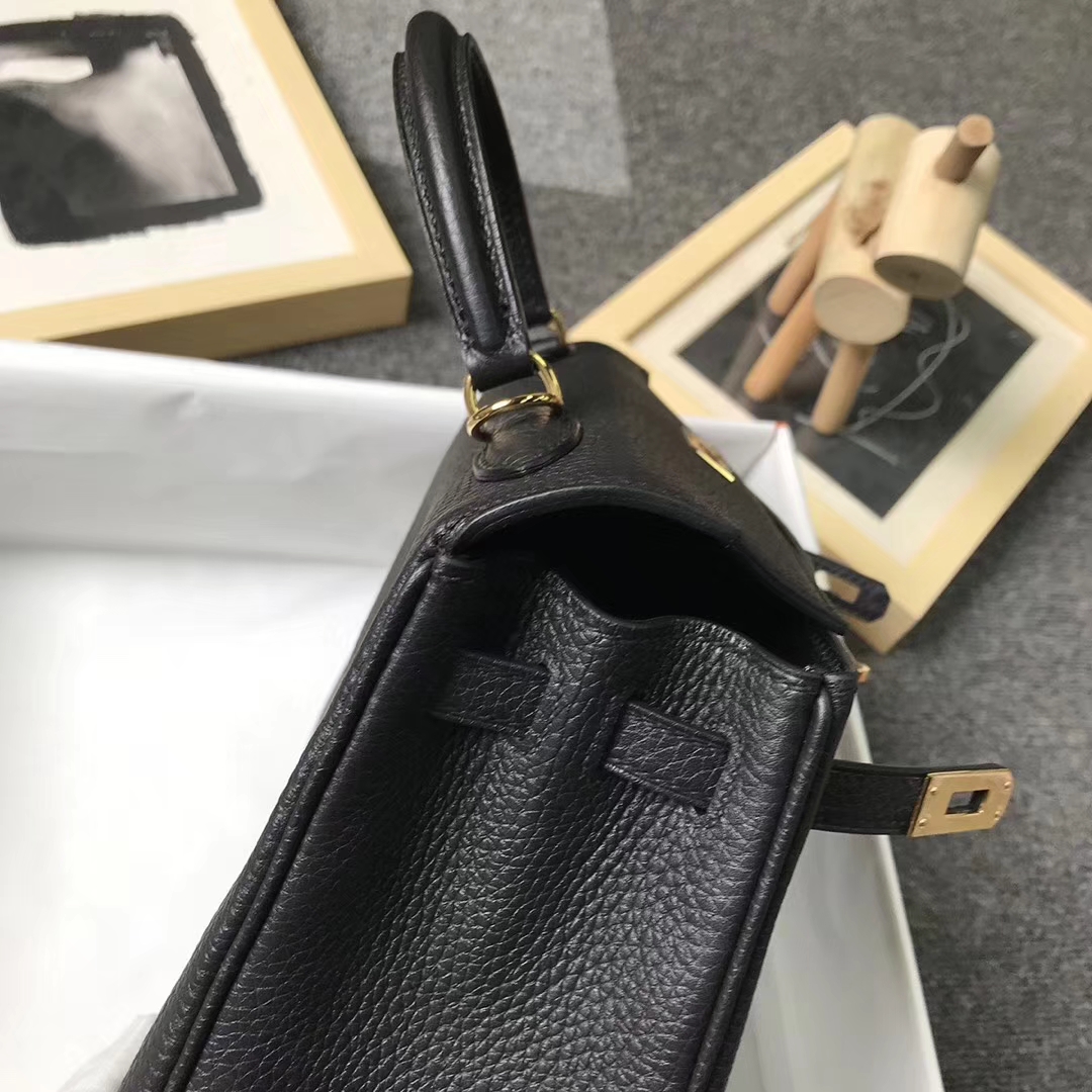 Hermès（爱马仕）CK89 黑色 原厂御用顶级小牛皮 Kelly 25 金扣 现货