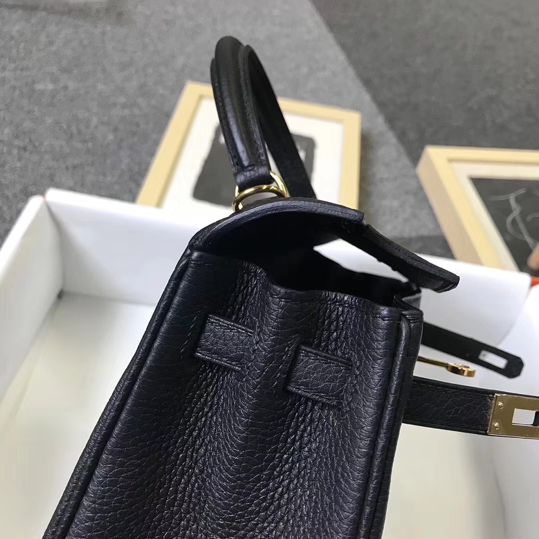 Hermès（爱马仕）CK89 黑色 原厂御用顶级小牛皮 Kelly 25 金扣 现货