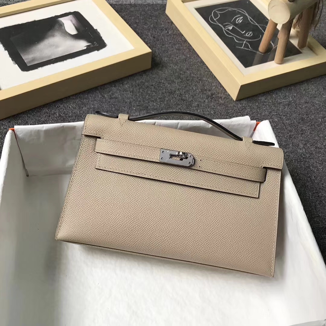 Hermès（爱马仕）S2 风衣灰 原厂御用顶级Epsom 皮 Mini Kelly 银扣