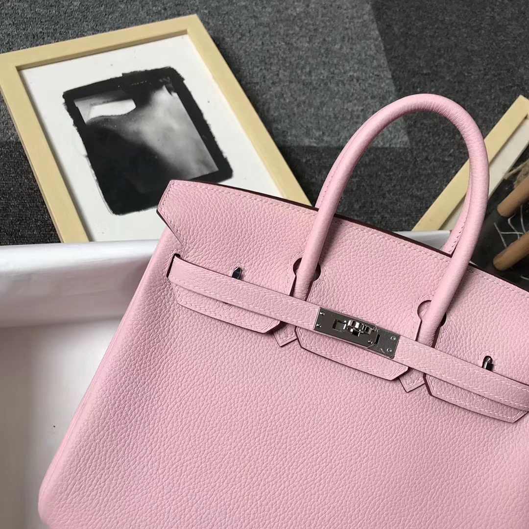 Hermès（爱马仕）3Q奶昔粉 原厂御用顶级小牛皮 Birkin 25 银扣 现货