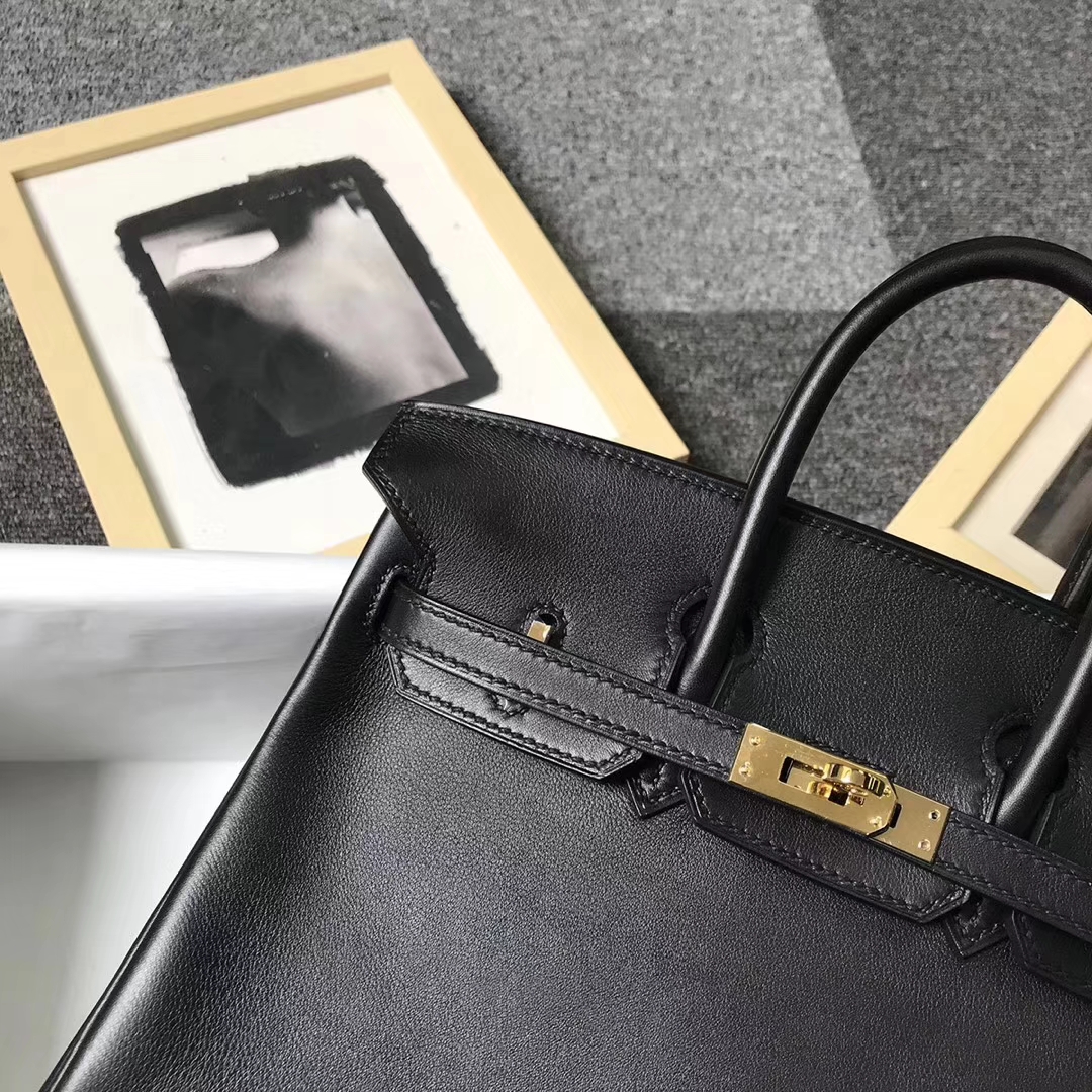 Hermès（爱马仕）CK89 黑色 原厂御用顶级Swift 皮 Birkin 25 金扣 现货