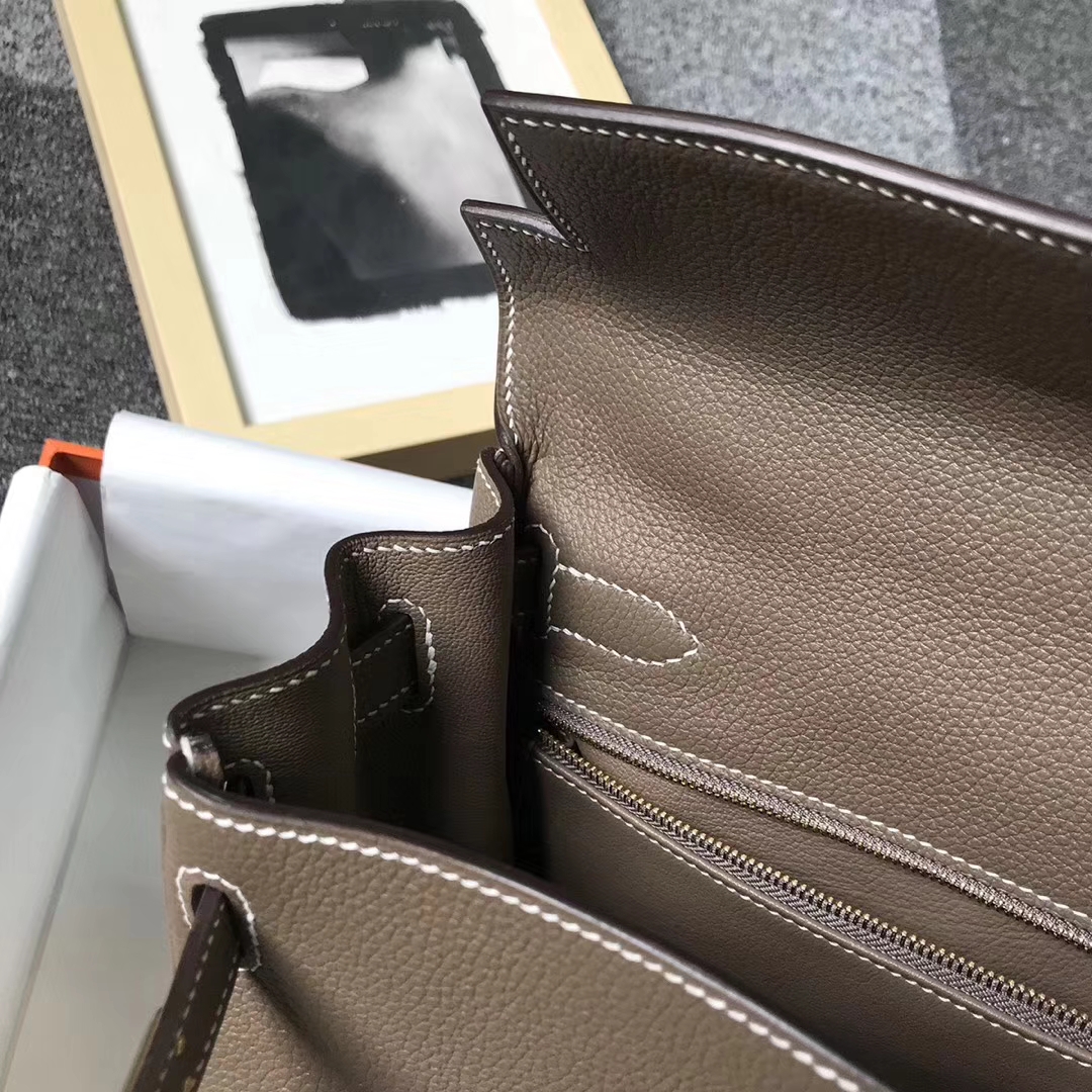 Hermès（爱马仕）CK18 大象灰 原厂御用顶级小牛皮 Kelly 28 金扣 现货