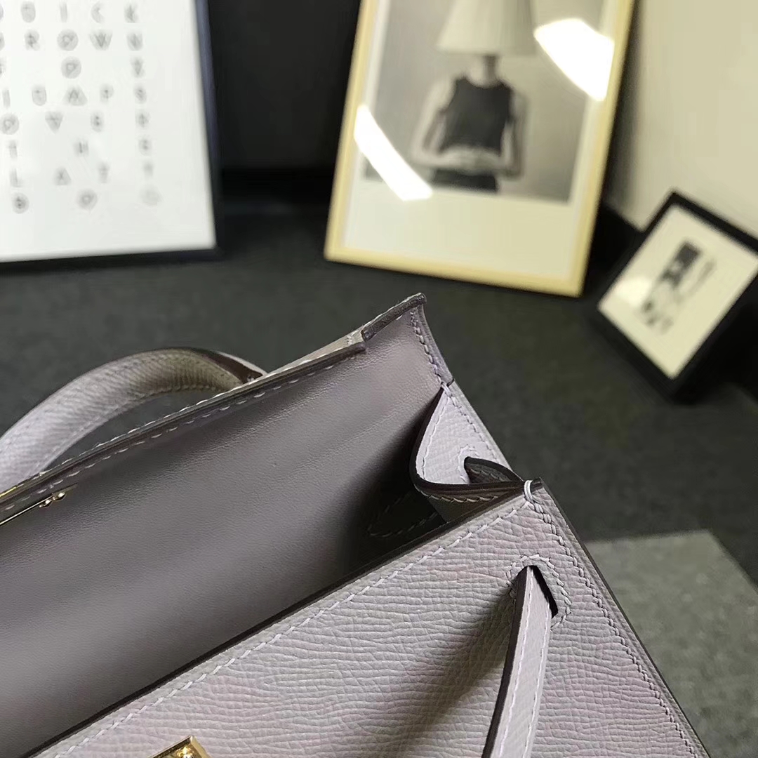 Hermès（爱马仕）M8 沥青灰 原厂御用顶级Epsom 皮  Mini Kelly 二代 金扣 现货