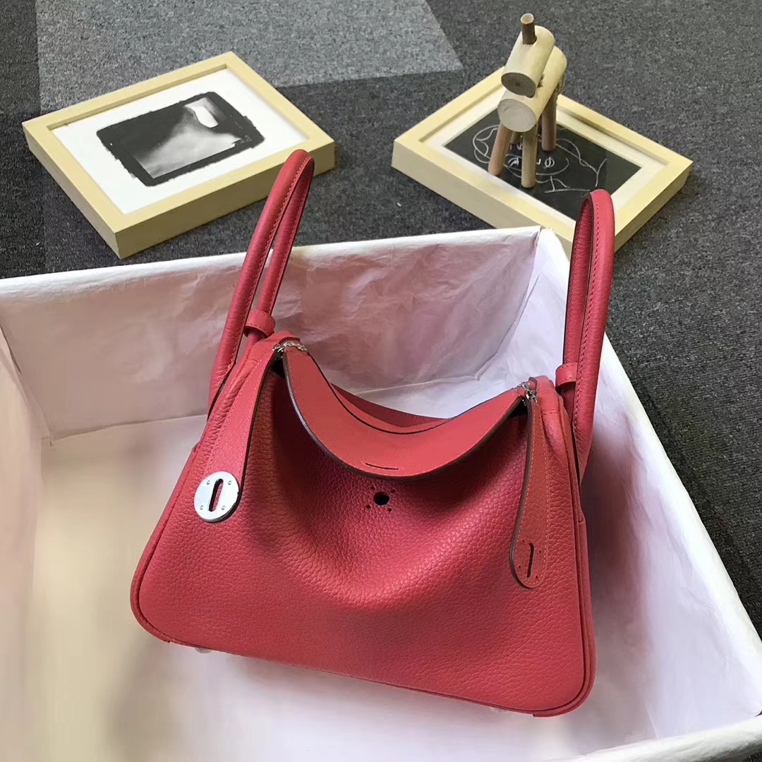 Hermès（爱马仕）T5 斋普尔粉 原厂御用顶级TC 皮 Lindy 26 银扣