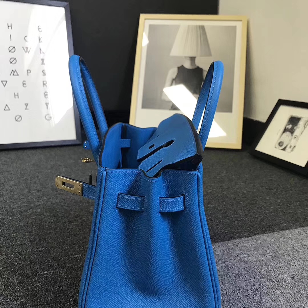 Hermès（爱马仕）B3 坦桑尼亚蓝 原厂御用顶级Epsom 皮 Birkin 25 金扣