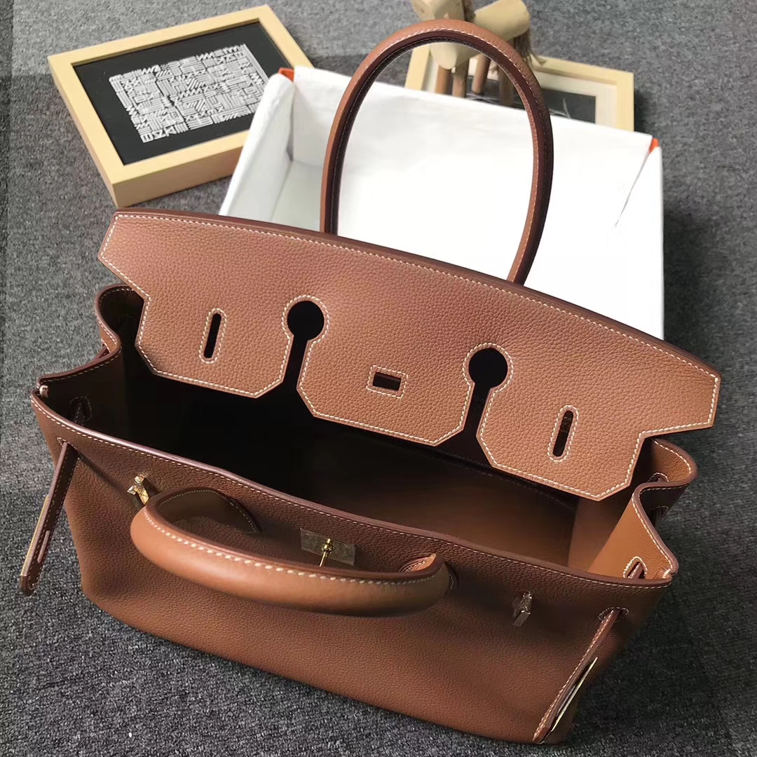 Hermès（爱马仕）金棕色 原厂御用顶级小牛皮 Birkin 35 金扣 现货