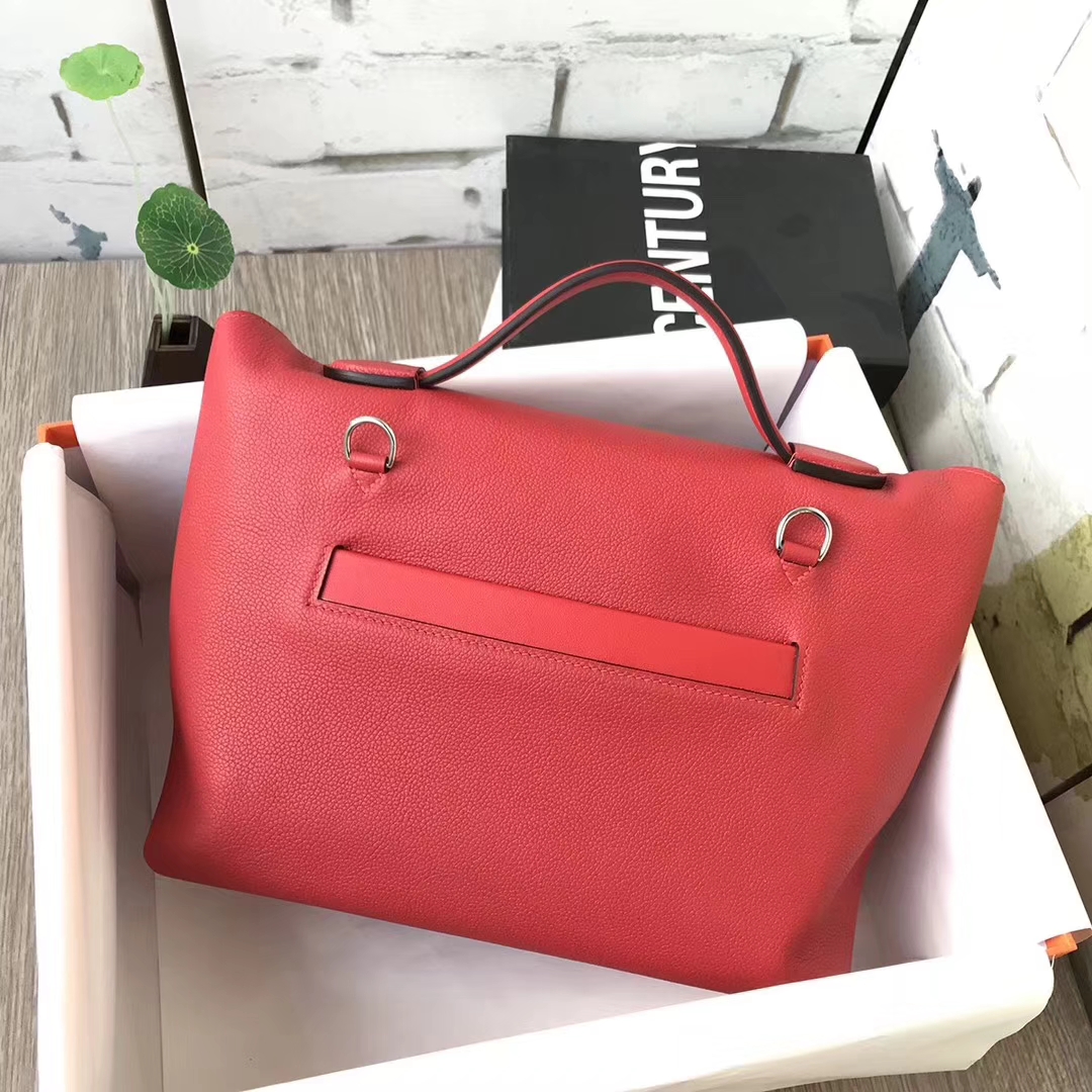 Hermès（爱马仕）9T火焰红 原厂御用顶级小牛皮 2424 银扣