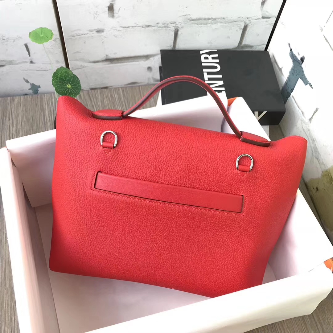 Hermès（爱马仕）S5番茄红 原厂御用顶级小牛皮 2424 银扣