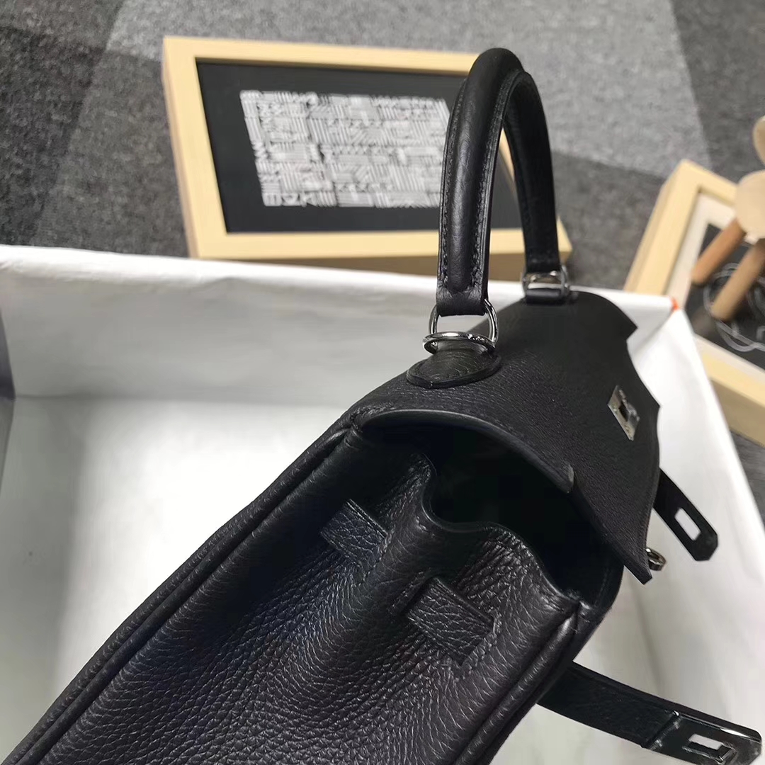 Hermès（爱马仕）CK89黑色 togo小牛皮 Kelly25 银扣 全手工 现货