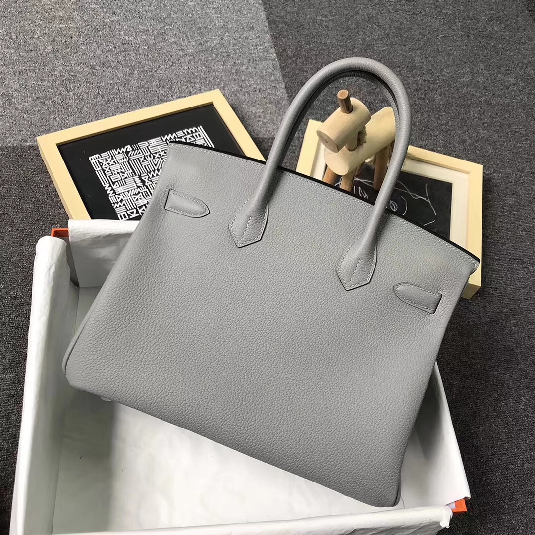 Hermès（爱马仕）4Z 海鸥灰 原厂御用顶级小牛皮 Birkin 30 银扣