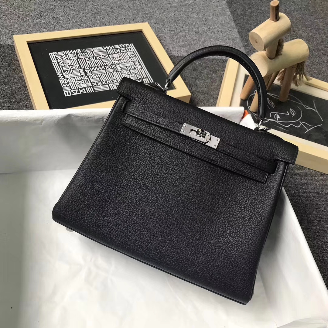 Hermès（爱马仕）CK89黑色 togo小牛皮 Kelly25 银扣 全手工 现货