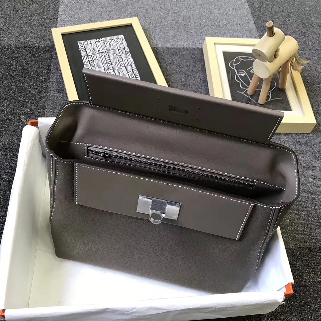 Hermès（爱马仕）ck18大象灰 原厂御用顶级小牛皮 2424 银扣