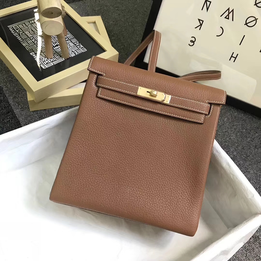 Hermès（爱马仕）金棕色 原厂御用顶级TC 皮 Kelly  ado 20 金扣